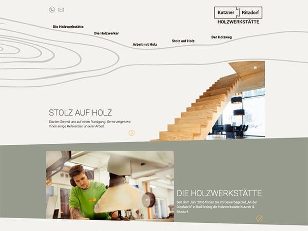 Referenz Webentwicklung Webseite Typo3 Schreingerei Kutzner Ritzdorf