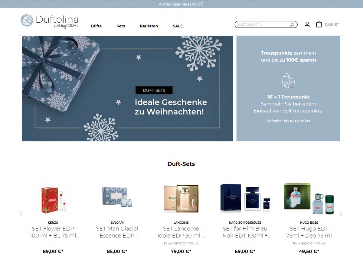 Referenz duftolina-shop.de Duftolina Lieblingsdüfte Online Shop Shopware